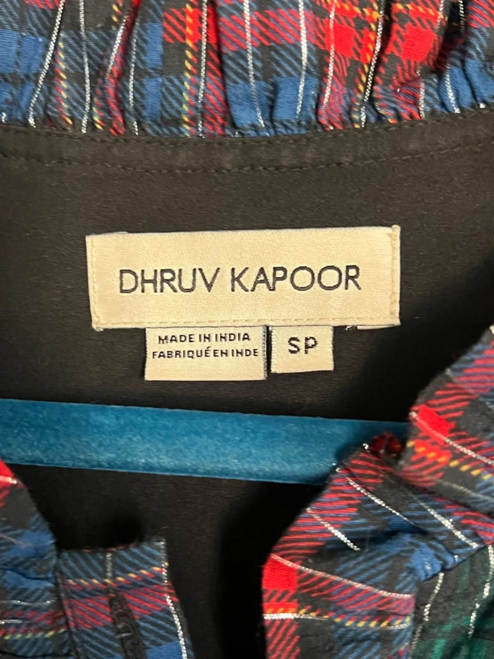 Anthropologie Dhruv Kapoor Ariana Plaid Ruffled Mini Dress size Small
